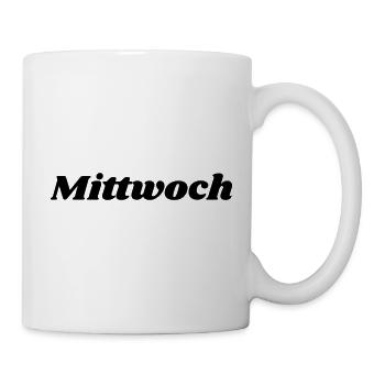 Mittwoch Schriftzug - Tasse - Weiß - Rechts