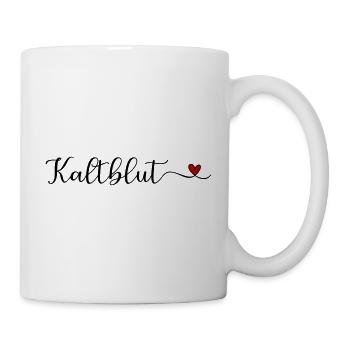 Kaltblut mit Herz - Tasse - Weiß - Rechts