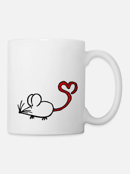 Mausi-Herz - Tasse - Weiß