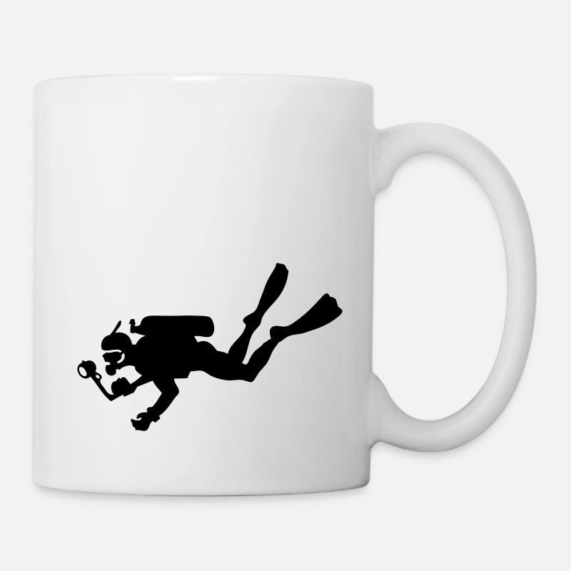 plongeur photographe - Mug blanc - blanc
