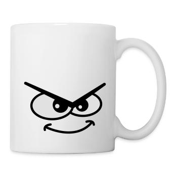 Evil Peep Cartoon Face Cool Naughty Grin - Mug blanc - blanc - Droite