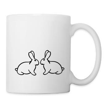 hasen - Tasse - Weiß - Rechts