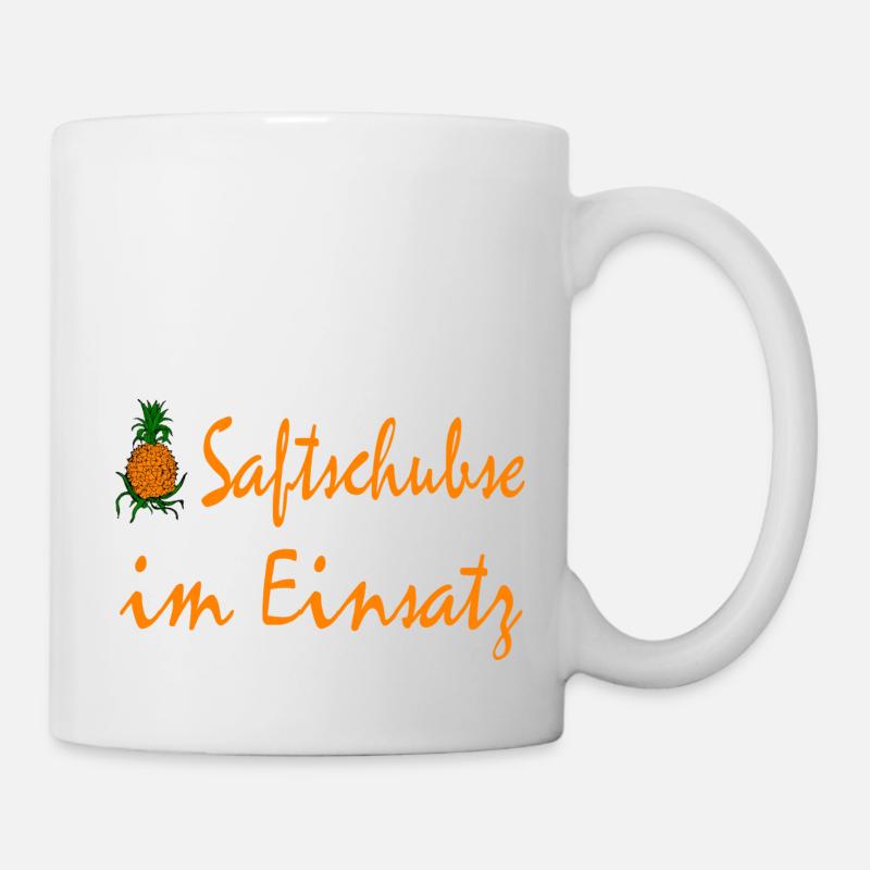 Saftschubse im Einsatz - Tasse - Weiß