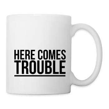 HIER KOMMEN DIE PROBLEME - Tasse - Weiß - Rechts