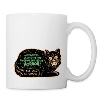 Vintage Halloween Black Cat Night of Horror - Mug - white - Right