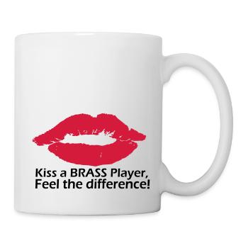 Kiss a brass player - Tasse - Weiß - Rechts
