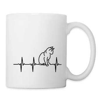 My heart beats for cats! - Mug - white - Right
