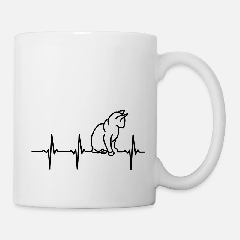 Mon cœur bat pour les chats ! - Mug blanc - blanc