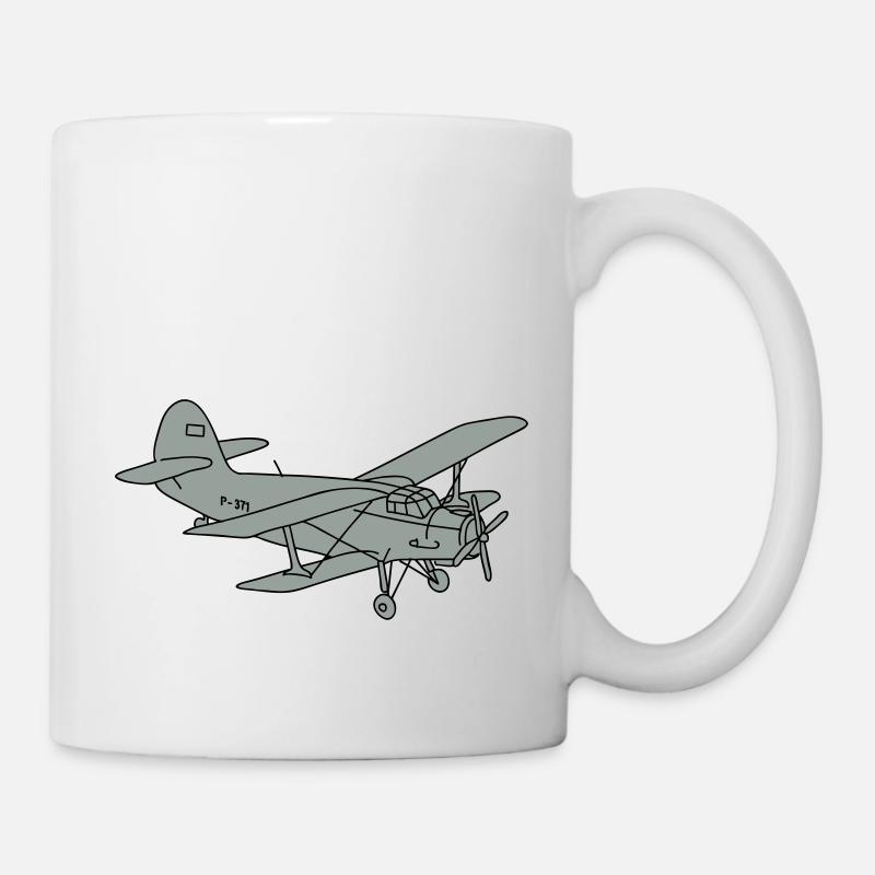 Biplan (avion) - Mug blanc - blanc