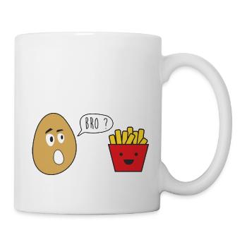 bro french fries - funny, joke brother - Mug - white - Right