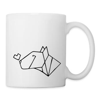 Bullterrier mit Herz - Tasse - Weiß - Rechts