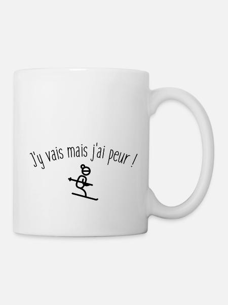 J'y vais mais j'ai peur - Mug blanc - blanc