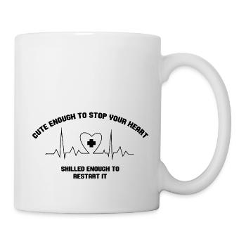 Cute Enough to stop your heart - Mug - white - Right