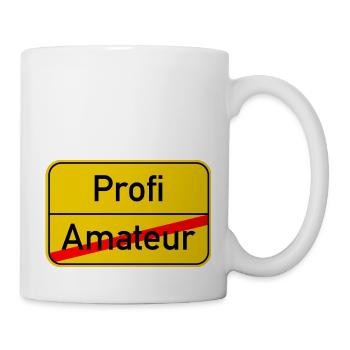 Ortsschild Amateur - Profi - Tasse - Weiß - Rechts