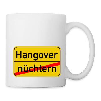 Ortsschild nüchtern - Hangover - Tasse - Weiß - Rechts