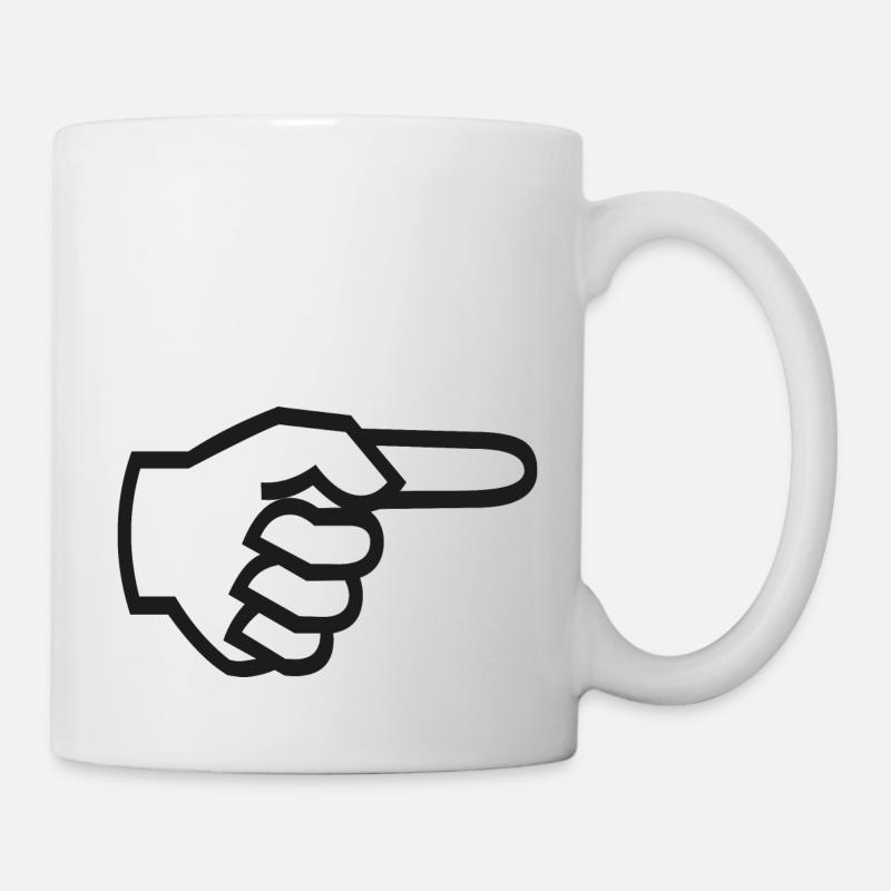 Zeigefinger rechts - Tasse - Weiß