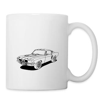 cool car outlines - Mug blanc - blanc - Droite