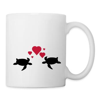 Schildkröten Paar - Tasse - Weiß - Rechts
