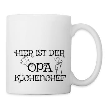 Hier ist der Opa Küchenchef - Tasse - Weiß - Rechts