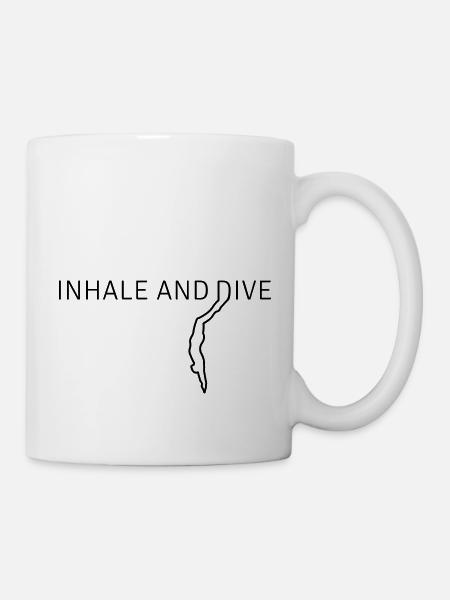 Inhale and Dive Plongée libre - Mug blanc - blanc