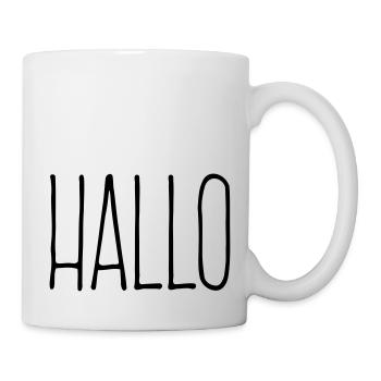 Hallo - Tasse - Weiß - Rechts