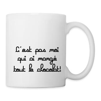 c'est pas moi qui est mangé tout le chocolat - Mug blanc - blanc - Droite