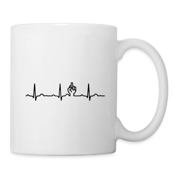 GIFT - EKG HEARTLINK MITTELFINGER FUCK Black - Mug - white - Right