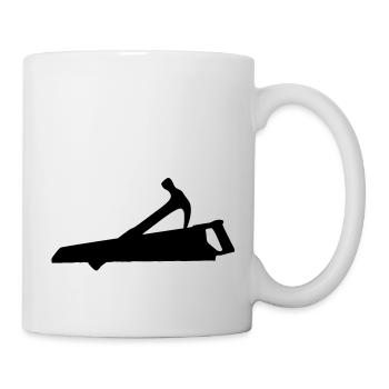 hammer_säge - Tasse - Weiß - Rechts