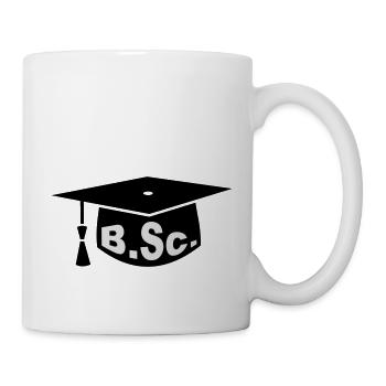 Doktorhut - Bachelor - Tasse - Weiß - Rechts
