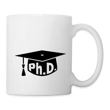 Doktor - Studium - Geschenk - Doktorhut - PhD - Tasse - Weiß - Rechts