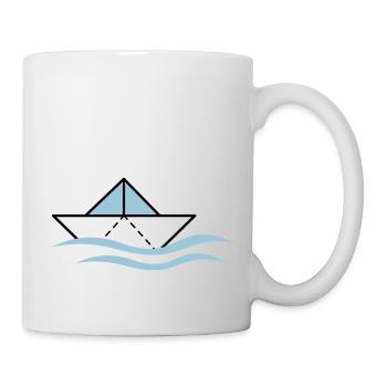 Bateau de papier sur les ondes - Mug blanc - blanc - Droite