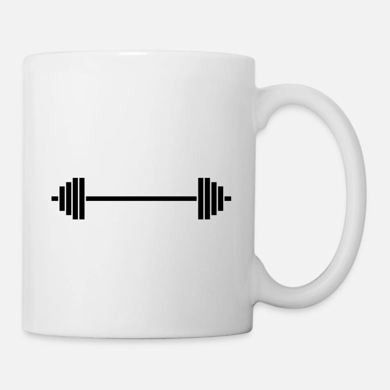 haltère de musculation - Mug blanc - blanc