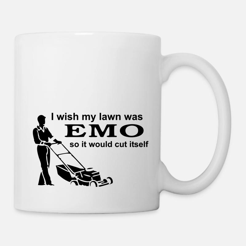 I Wish My Lawn Was Emo So It Would Cut Itself - Mug blanc - blanc