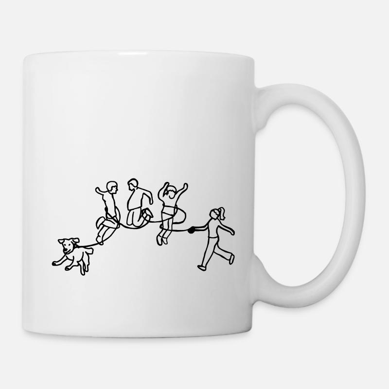 we go walkies dog dogs - Mug - white