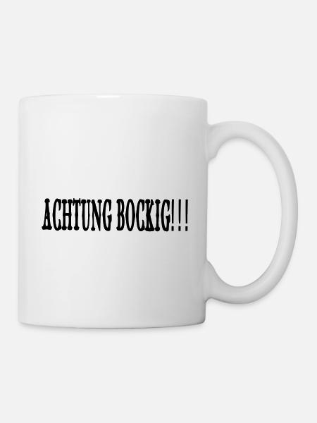 Achtung Bockig!!! Vektor - Tasse - Weiß