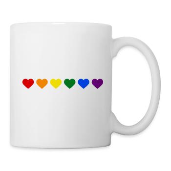 Regenbogenherzen - Tasse - Weiß - Rechts