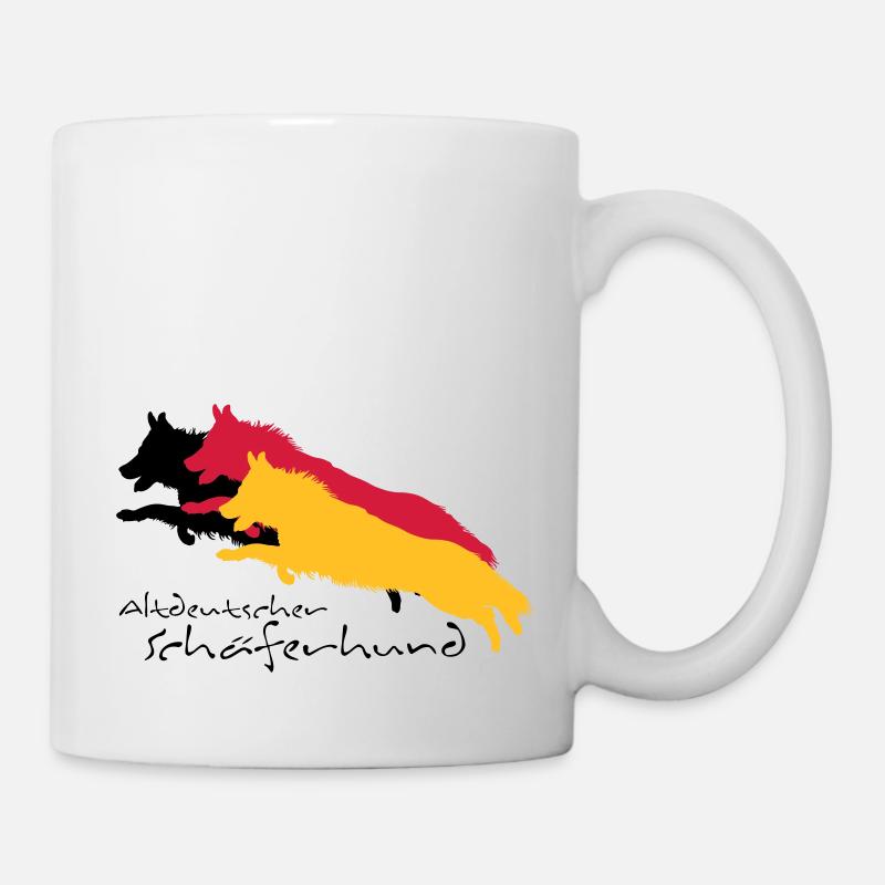 altdeutscher schäferhund - Tasse - Weiß