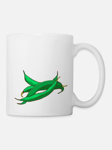 Bohnen Wachsbohnen Brechbohnen - Tasse - Weiß