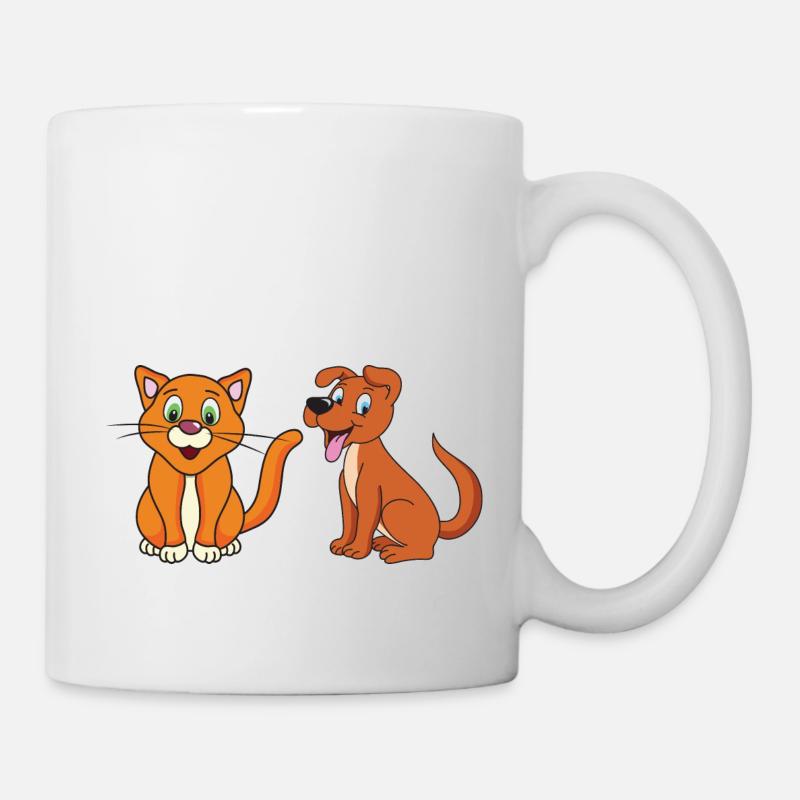 Katze Hund - Tasse - Weiß