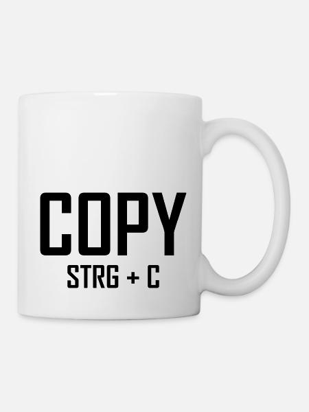 Copy Strg C - Vater Sohn Shirt - Tasse - Weiß