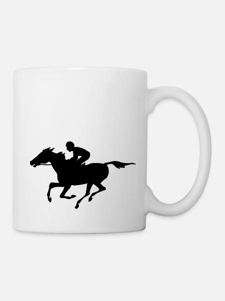 Rennpferd - Tasse - Weiß