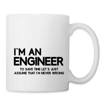 Je suis ingénieur pour gagner du temps - Mug blanc - blanc - Droite