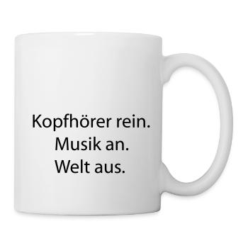 Headphones pure music to the world - Mug - white - Right