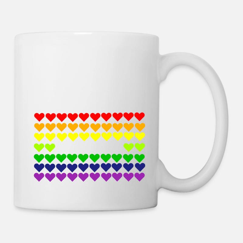 L'amour est l'amour arc-en-ciel coeur bannière - Mug blanc - blanc