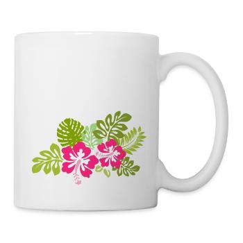 Flowers Hawaii tropical hibiscus flower hibiscus pink - Mug - white - Right
