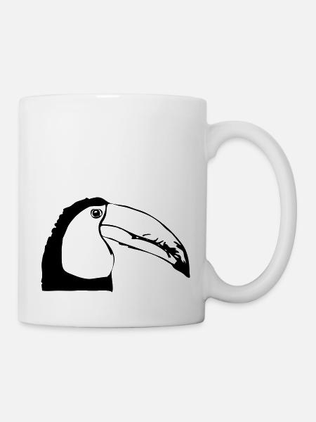 Tukan im Profil - Tasse - Weiß