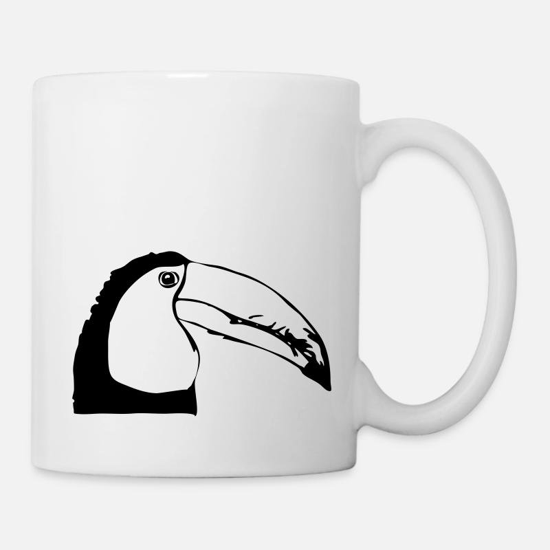 Tukan im Profil - Tasse - Weiß