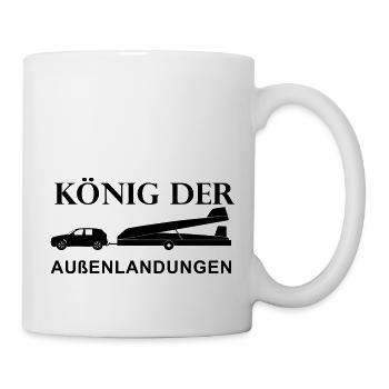 könig der außenlandungen Geschenk Segelflieger - Tasse - Weiß - Rechts