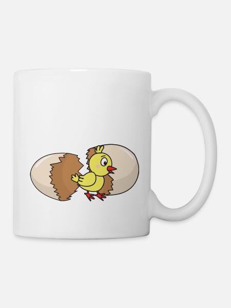Chick poultry chicken chickens egg chicken egg easter egg - Mug - white