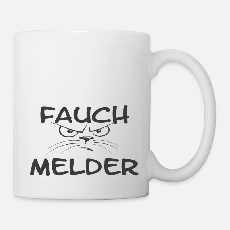 "Fauch detector" chat gris - Mug blanc - blanc